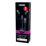 Grixx, 3-in-1 Cable, MFI Certified