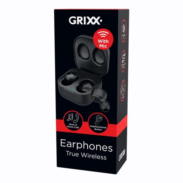 Grixx In-ear True Wireless Stereo met oplaadcase 3D
