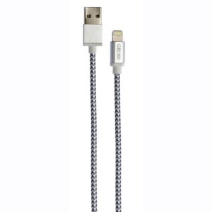 Grixx Kabel Lightning (Apple) naar USB MFI Licentie 1 meter Grijs-Wit