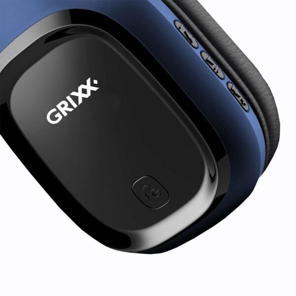 Grixx Koptelefoon Overband Bluetooth Blauw Oorkussen