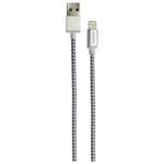 Grixx, Lightning to USB-A Cable MFI Certified, Grey White, 1 meter
