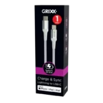 Grixx, Lightning naar USB-C Kabel, MFI, 1 meter