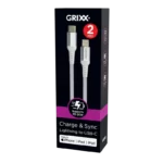 Grixx, Lightning naar USB-C Kabel, MFI, 2 meter