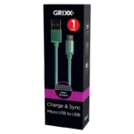 Grixx, Micro USB naar USB-A kabel, 1 meter, Groen