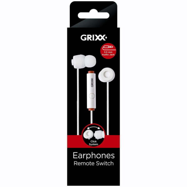 Grixx koptelefoon In-ear met microfoon Wit 2D