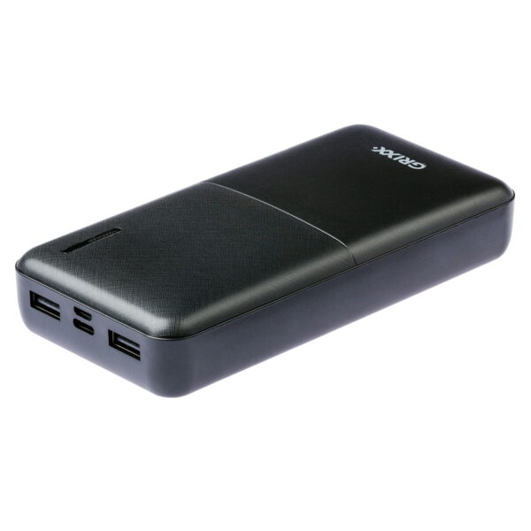 Grixx Powerbank 15000mAh Power Delivery met Micro USB en USB-C Poort Zwart