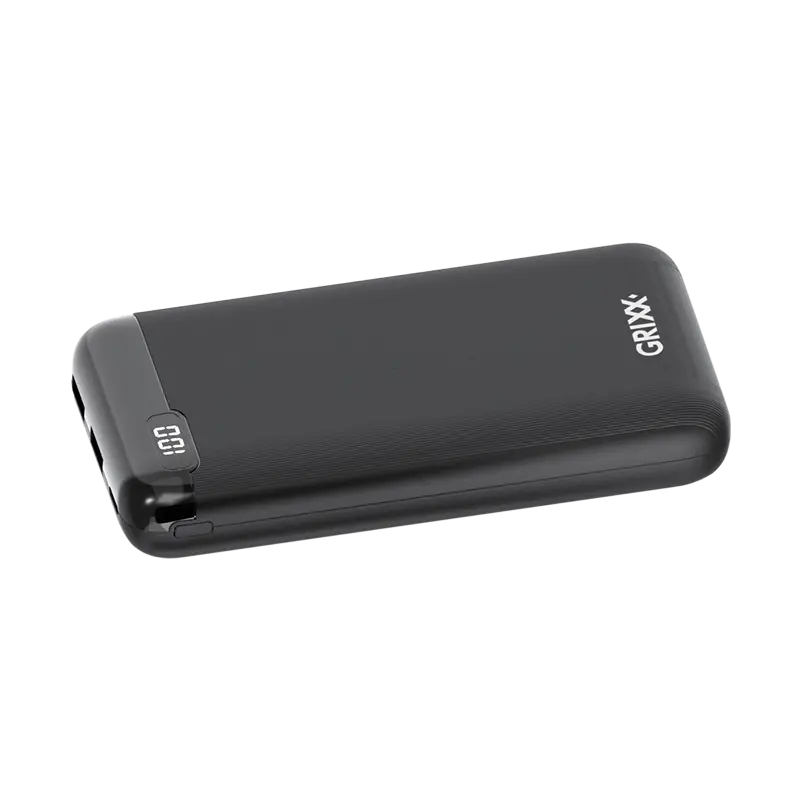 Grixx, Powerbank PBPD20000, 20.000mAh Power Delivery - 1 x USB-C in- output, 2 x USB-A output